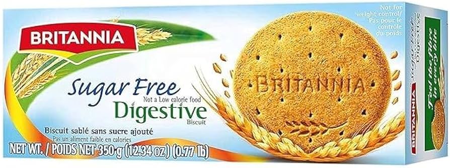 BRITANNIA SUGAR FREE DIGESTIVE BISCUITS - 350 G