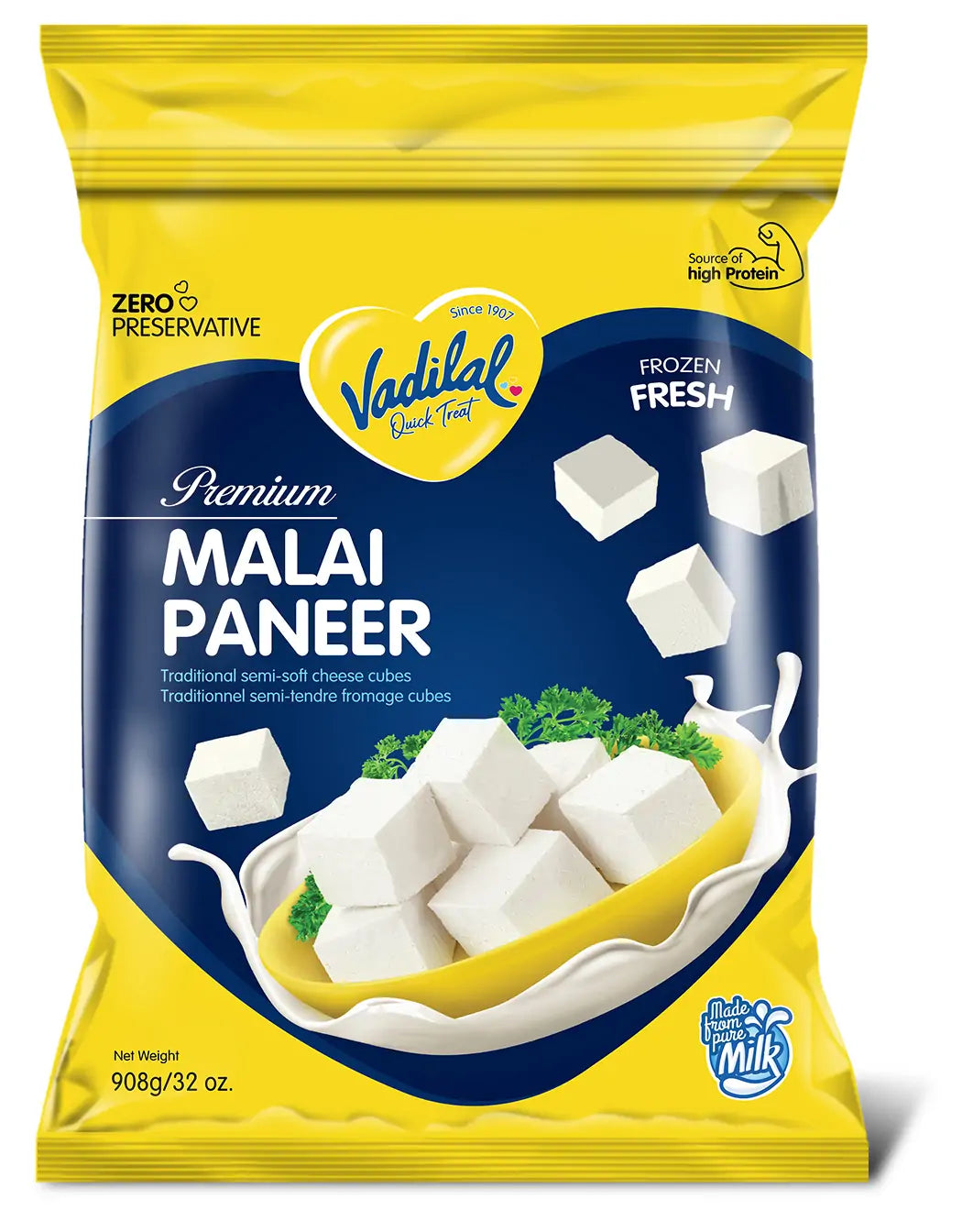 VADILAL MALAI PANEER CUBES - 2 LB