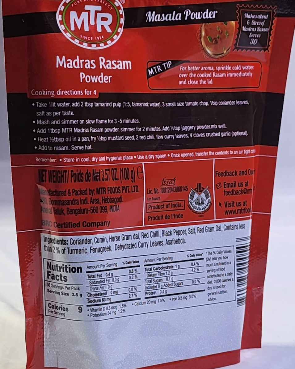 MTR MADRAS RASAM POWDER - 100 G