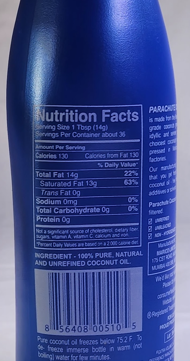 PARACHUTE COCONUT HAIR OIL - 555 ML