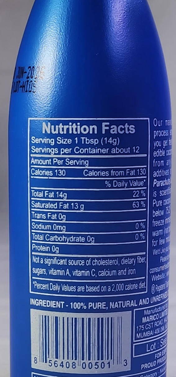 PARACHUTE COCONUT HAIR OIL - 177 ML