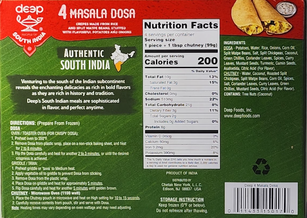 DEEP 4 MASALA DOSA - 390 G