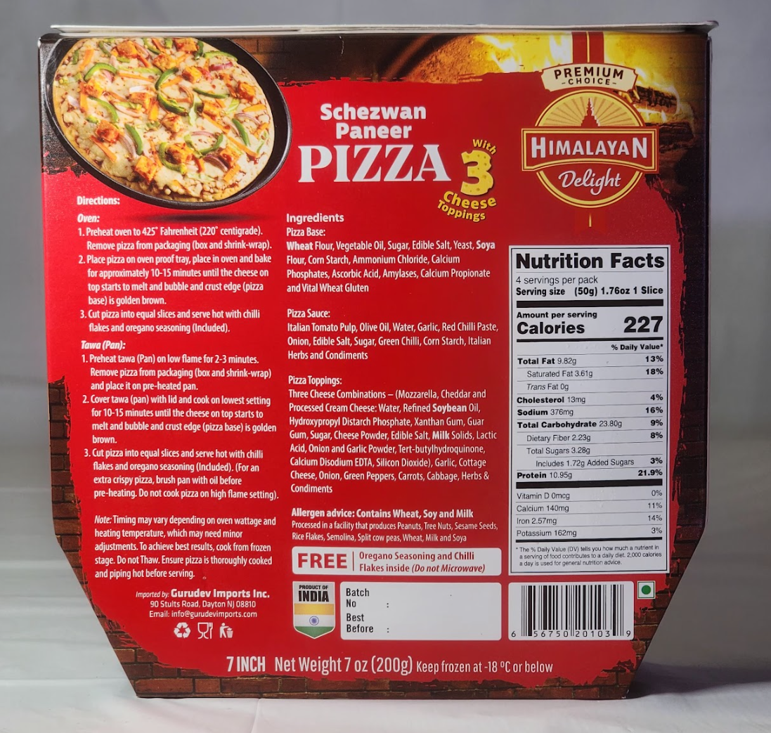 HIMALAYAN SCHEZWAN PANEER PIZZA 200 G