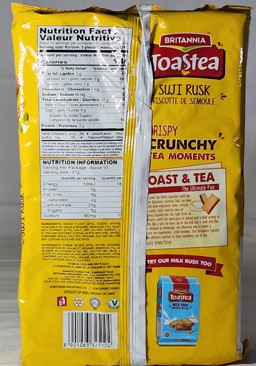 BRITANNIA TOASTED SUJI RUSK - 305 G