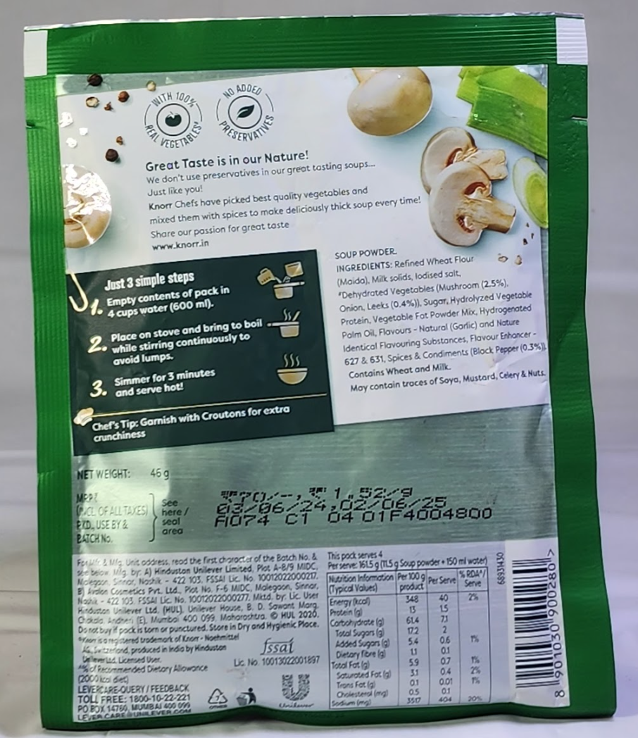 KNORR ITALIAN MUSHROOM SOUP - 40 G