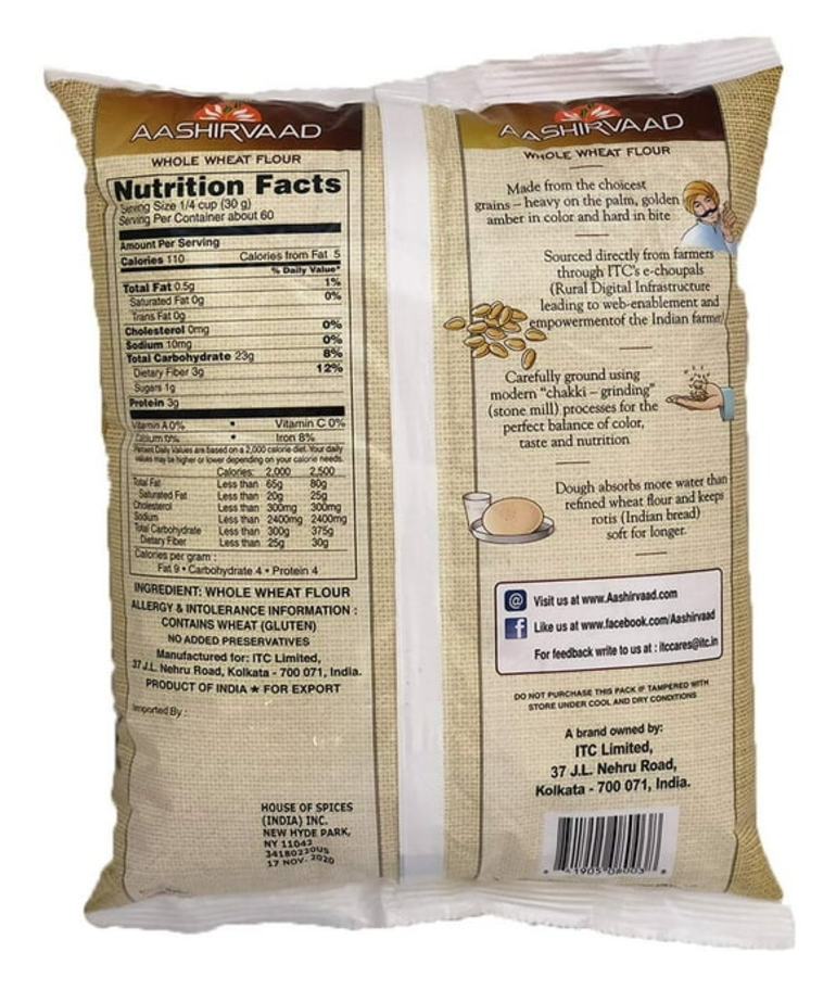 Aashirvaad Whole Wheat Flour -1.8 KG