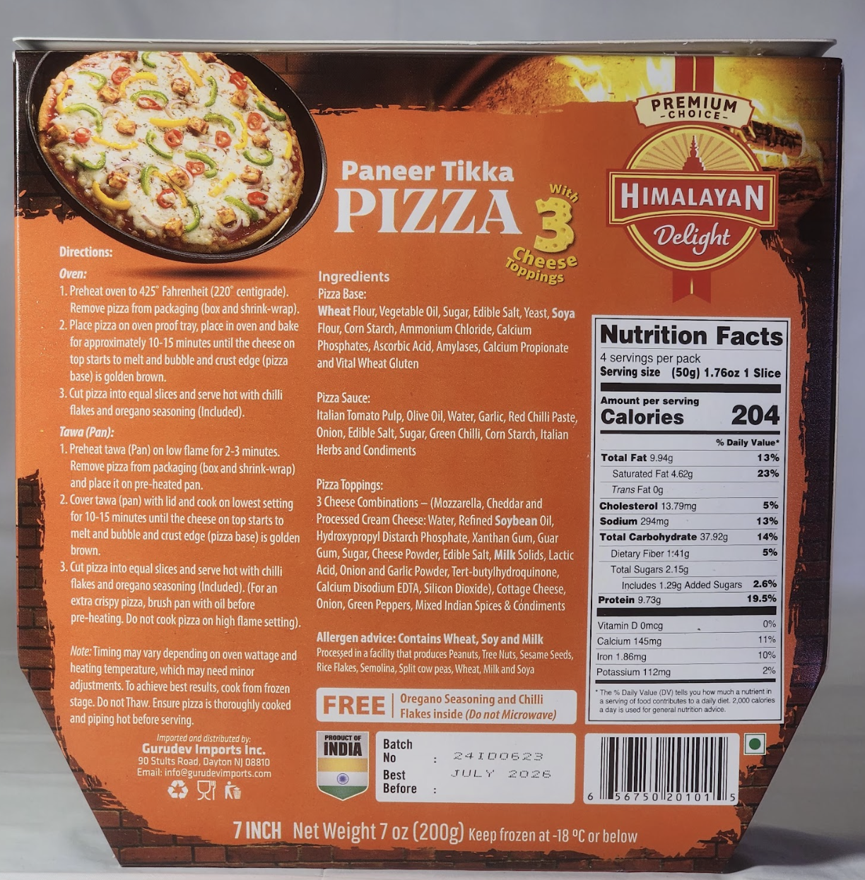 HIMALAYAN PANEER TIKKA PIZZA - 7 INCH