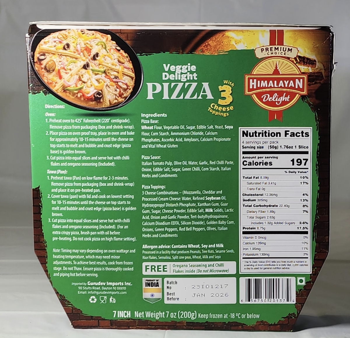 HIMALAYAN VEGGIE DELIGHT PIZZA INSTANT