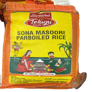 Telugu Sona Masoori Parboiled Rice 20 LB