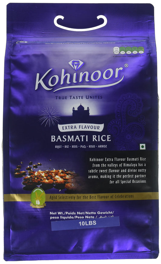 KOHINOOR EXTRA FLAVOUR BASMATI RICE - 10 LB