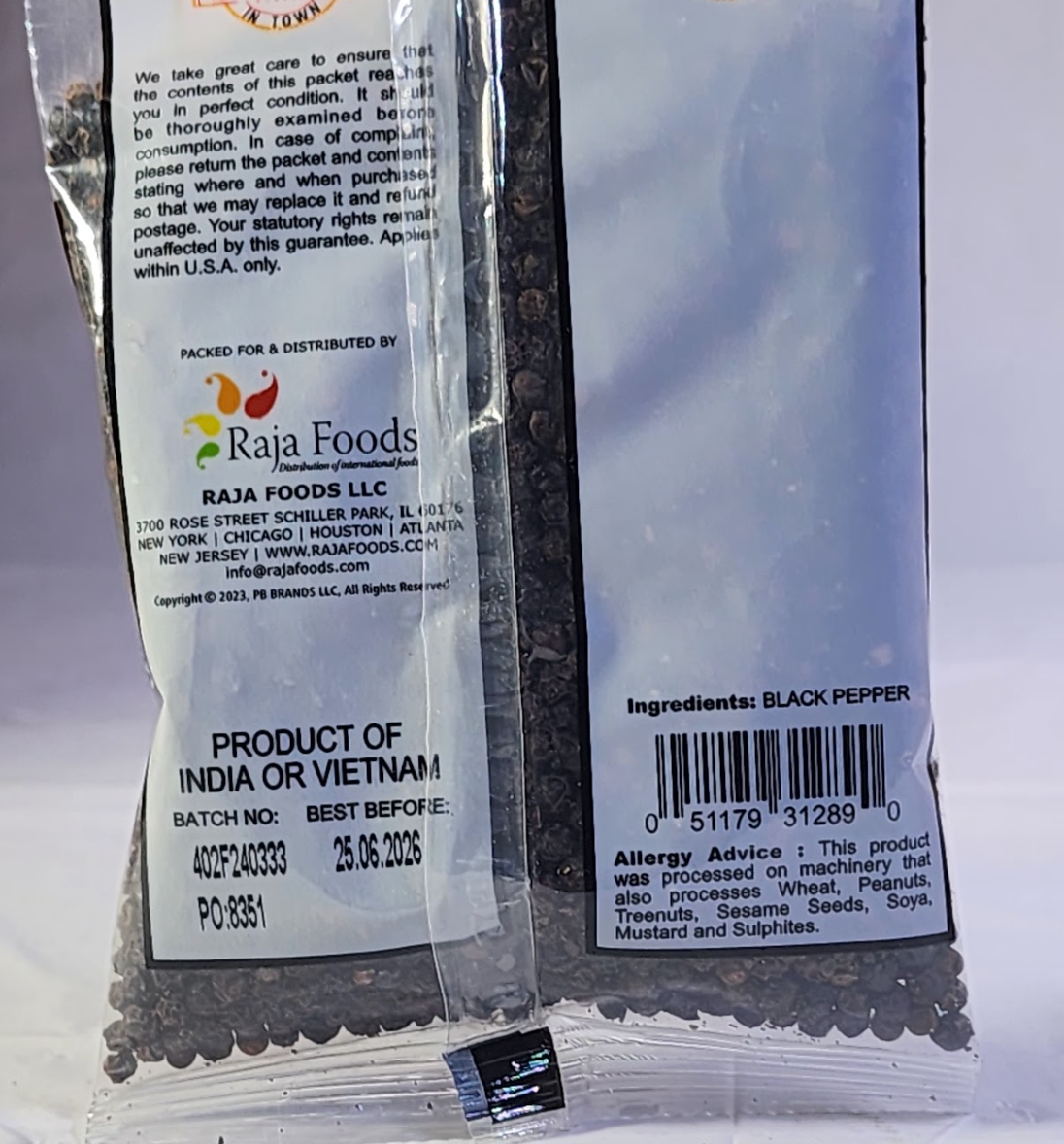 SWAD WHOLE BLACK PEPPER - 100 G