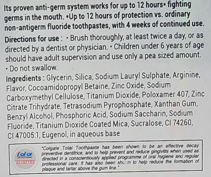 COLGATE TOTAL TOOTHPASTE - 150 G