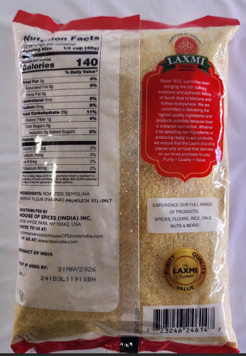 LAXMI SOOJI ROASTED UPMA MIX - 907 G